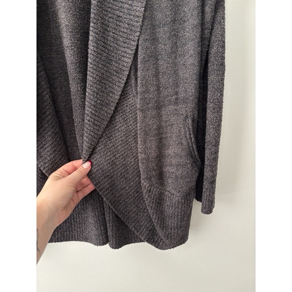 Barefoot Dreams Women's Sweater Cozychic Lite Circle Cardi Wrap Grey Brown Sz M - Picture 4 of 10